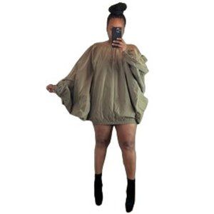 SJ Styles Bubble Dress - Size Small - Military Green - NWT